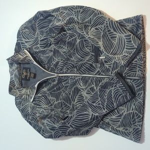 Wooly Bully Women's Small Gray Full Zip Fleece Leaf Pullover Jacket - flaw, read